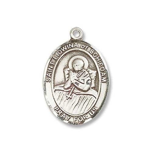 Sterling Silver St. Lidwina of Schiedam Pendant w/ Chain