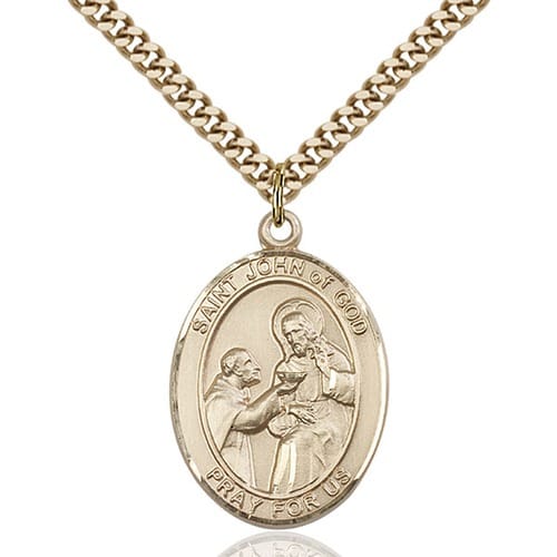 Gold Filled St. John of God Pendant w/ chain