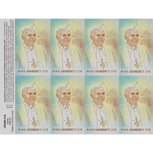 Pope Benedict Personalized Prayer Card (Priced Per Card)