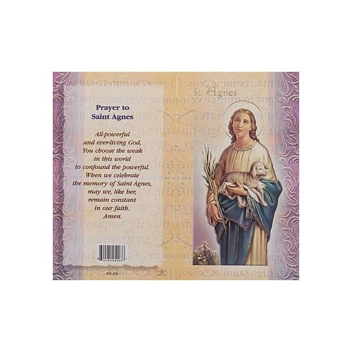 St. Agnes - Mini Lives of the Saints Folded Prayer Card