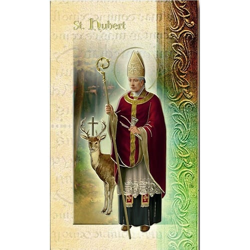 St. Hubert - Mini Lives of the Saints Folded Prayer Card