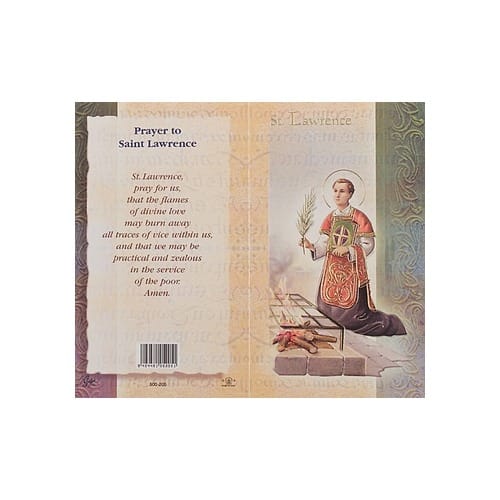 St. Lawrence - Mini Lives of the Saints Folded Prayer Card