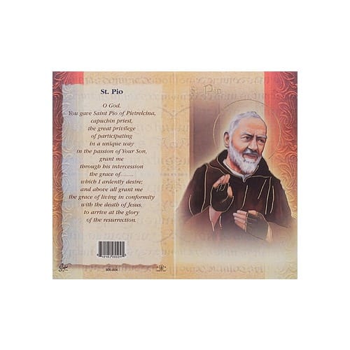 St. Padre Pio - Mini Lives of the Saints Folded Prayer Card