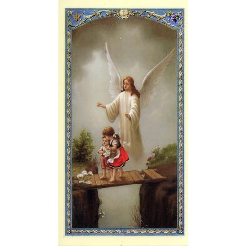 Oracion al Angel de la Guarda (Guardian Angel) - Spanish Prayer Card