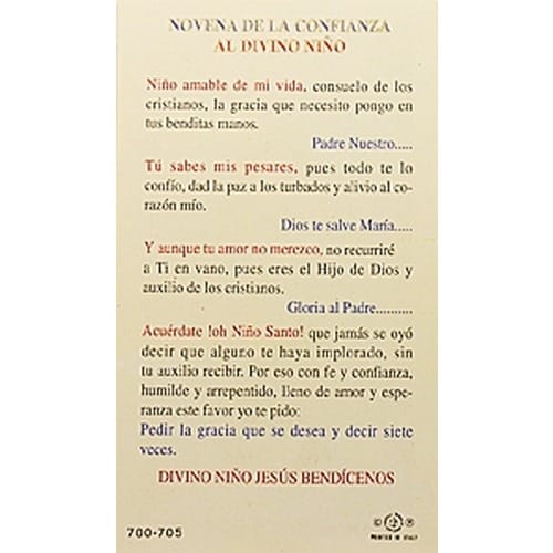 divino nino prayer in spanish