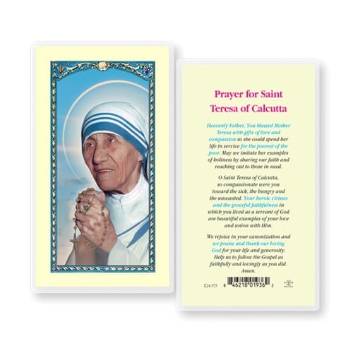 Saint Teresa of Calcutta - Prayer Card