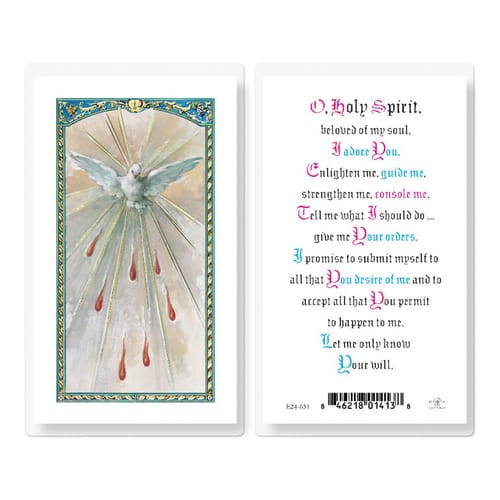 holy spirit prayer card laminated catholic days company