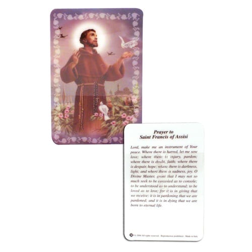 St. Francis Laminated Prayer Card