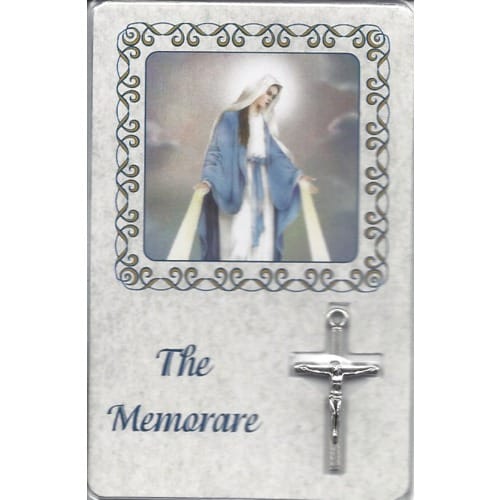 Memorare Laminated Card with Crucifix