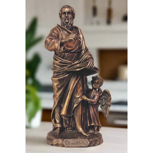St. Matthew Statue, Bronzed, 8.5&quot;
