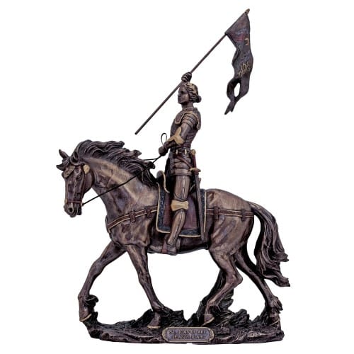 St. Joan of Arc in Battle Bronzed Statue, 10x11