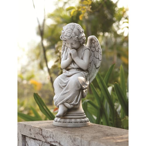 Seated Garden Angel on Pedestal 17