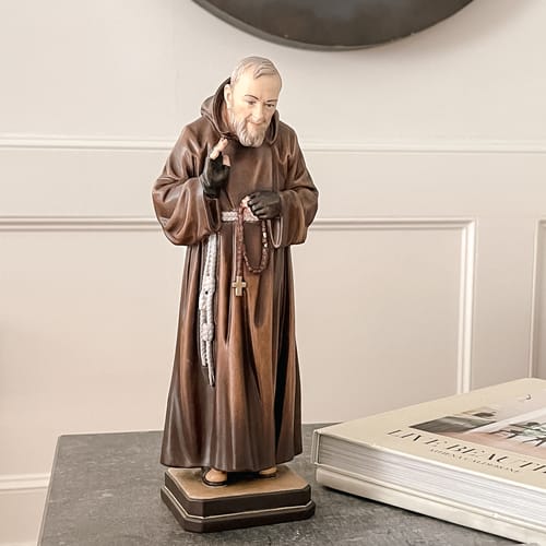 St. Padre Pio Hand-Painted Italian Statue