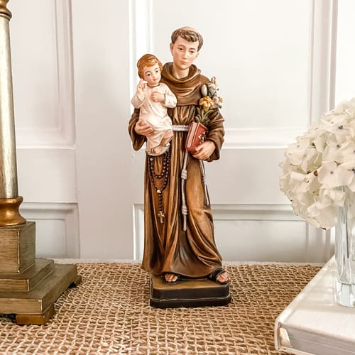 St. Anthony of Padua Hand-Painted Italian Statue