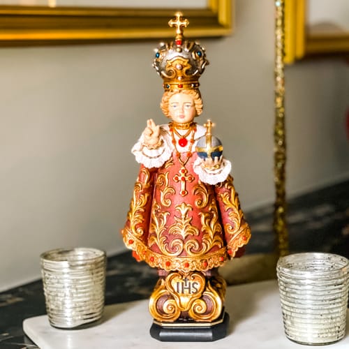 Infant of Prague Hand-Painted Italian Statue