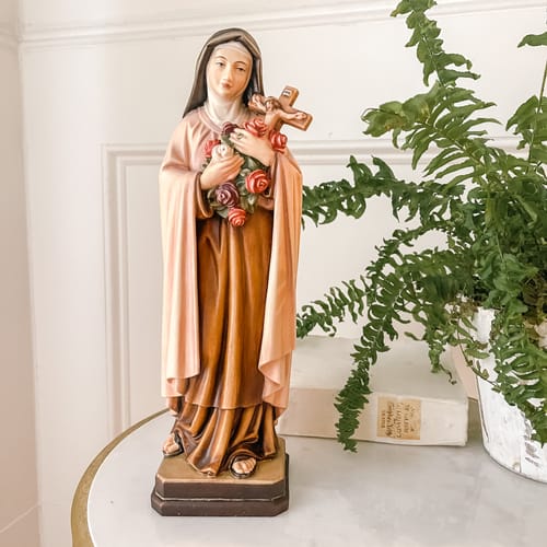 St. Therese of Lisieux Hand-Painted Italian Statue