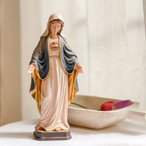 Immaculate Heart of Mary Hand-Painted Italian Statue