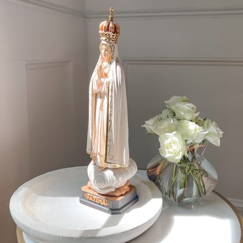 Our Lady of Fatima Hand-Painted Italian Statue