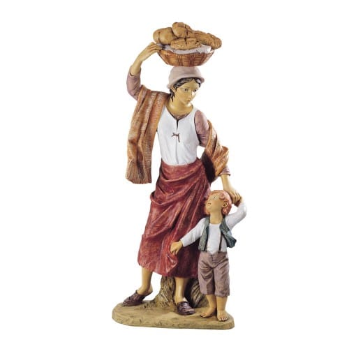 Fontanini Lydia with Son and Bread Basket 50