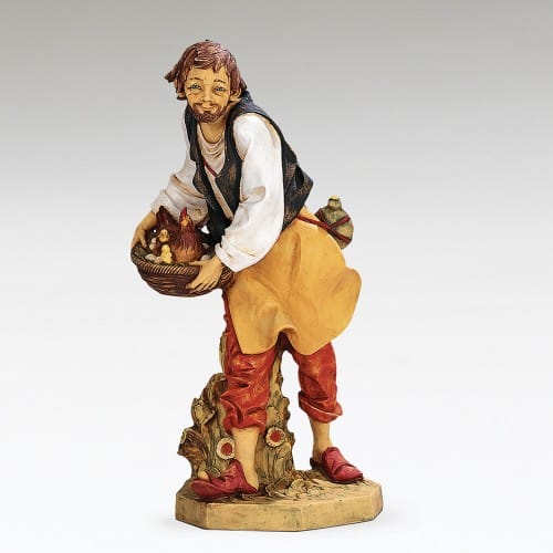 Fontanini Lucas Shepherd Figure with Hen 27