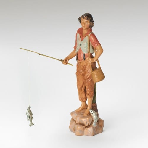 Fontanini Jacob Fishing Boy Figure 7.5