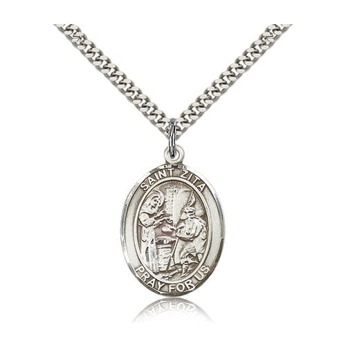 Sterling Silver St. Zita Pendant w/ chain