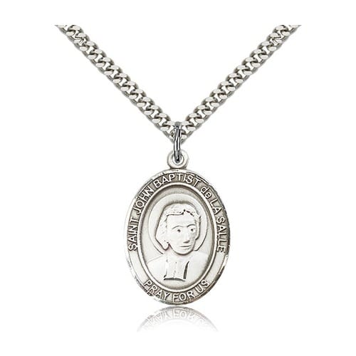 Sterling Silver St. John Baptist de La Salle Pendant w/ chain