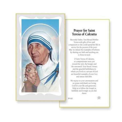 Mother Teresa of Calcutta Prayer Cards [100 Pack]