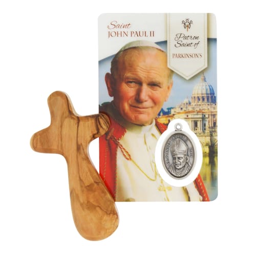 Comfort Cross &amp; St. John Paul II Parkinson's Healing Card