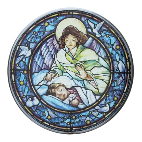 Guardian Angel Stained Glass Roundel