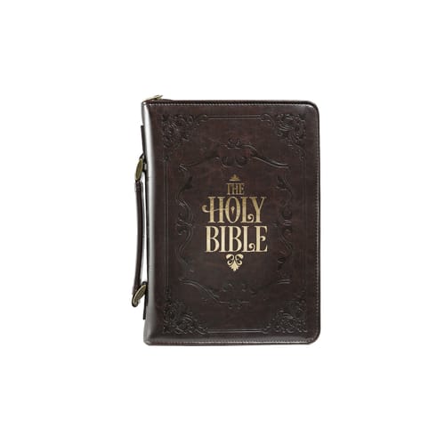 &quot;Holy Bible&quot; Bible Cover - Brown