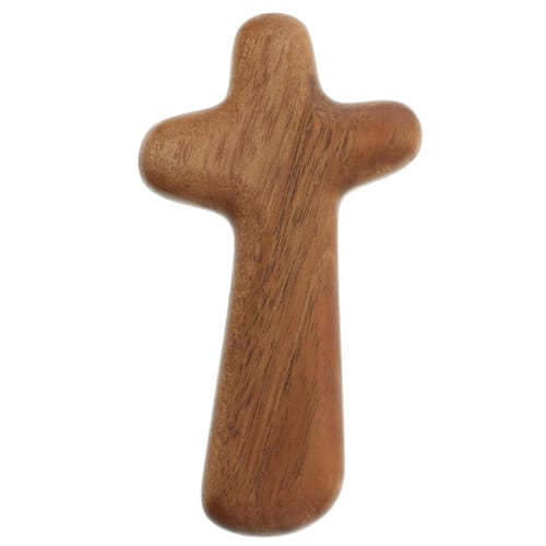 Mahogany Comforting Palm Cross