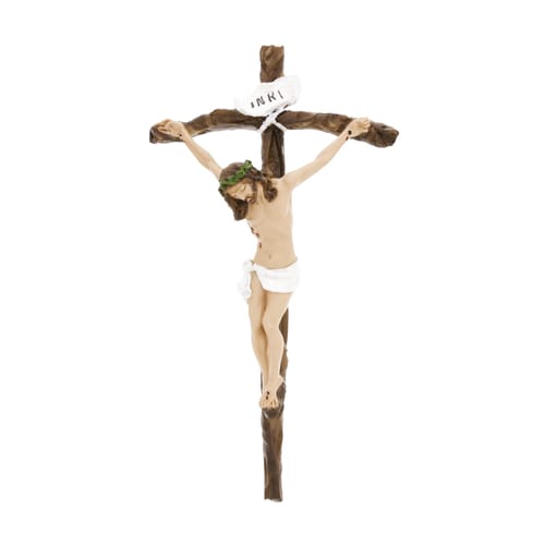 Italian Hand-painted Papal Crucifix