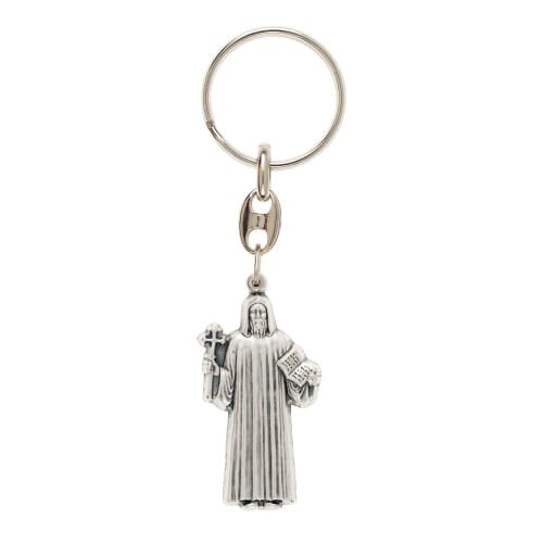 St. Benedict Figure with Benedict Medal Keychain