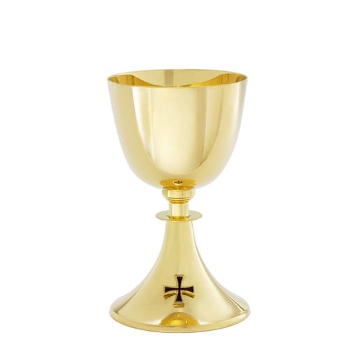 Chalice and Scale Paten Set with Black Cross