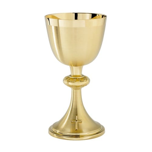 Gold Plated Decorative Node Chalice &amp; Scale Paten OR Ciborium