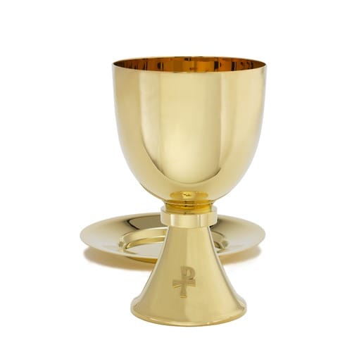 Chi Rho Chalice &amp; Well Paten Set OR Ciborium