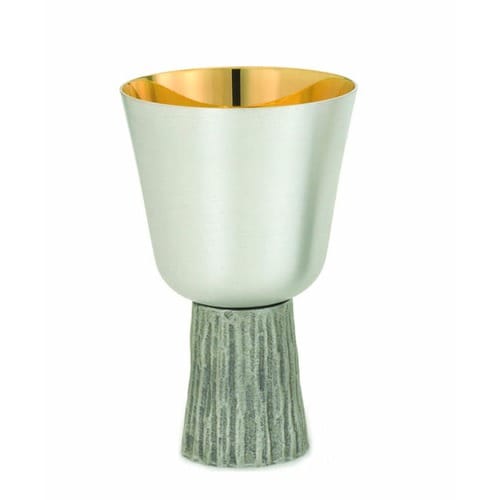 Straw Textured Silver Chalice - 11 oz.