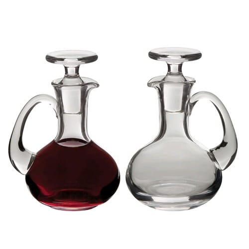 Crystal Cruet Bottles with Flat Stoppers - 6 oz.