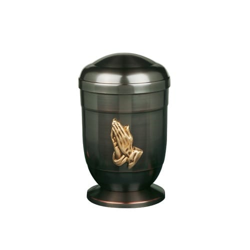 Copper Memorial Urn - Praying Hands