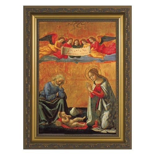 Nativity by Ghirlandaio w/ Gold Frame