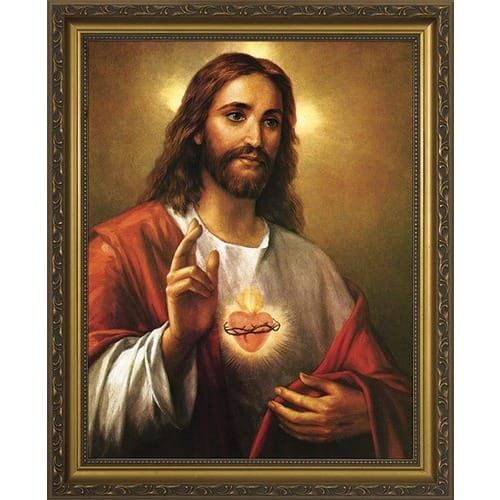 Sacred Heart w/ Gold Frame (11x14)