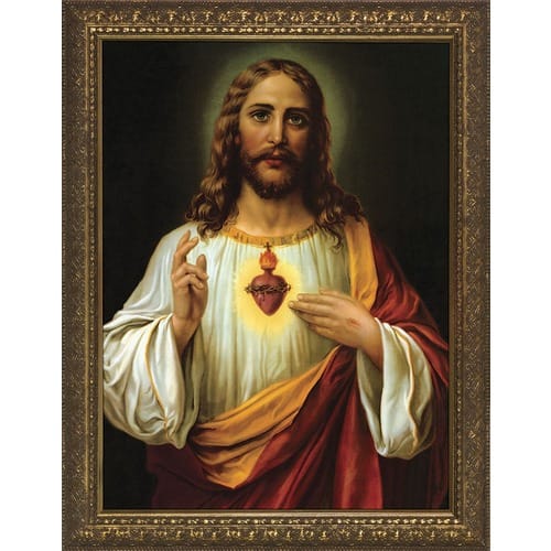 Italian Sacred Heart w/ Gold Frame