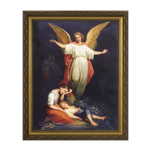 Guardian Angel (Children Resting) w/ Gold Frame