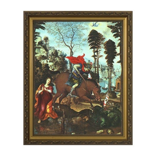 St. George and the Dragon w/ Gold Frame