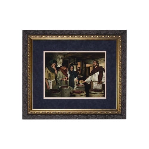 The Wedding at Cana (Matted w/ Dark Ornate Frame)