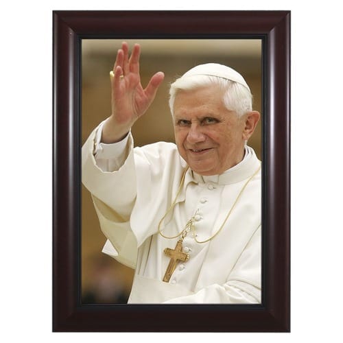 Pope Benedict Waving w/ Cherry Frame