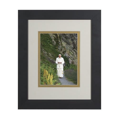 Pope Benedict in Mountains (Matted w/ Black Frame) 8x10