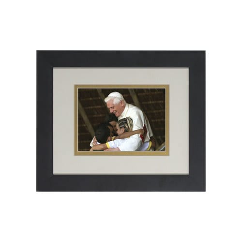 Pope Benedict with Children (Matted w/ Black Frame ) 8x10