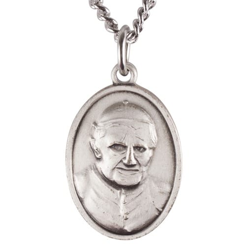 Sterling Silver Pope Benedict Medal &amp; Chain